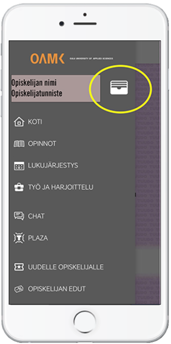 Löydät korttisi sivuvalikosta. / You find the cards in the sidebar.