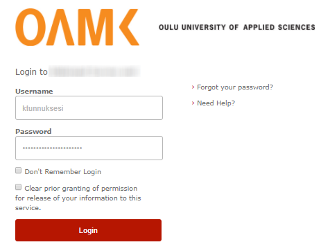 Login to *. A form with Username and Password fields. Don't remember login and Clear prior granting... are unchecked. A Login button.