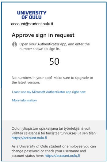 Sign in systems with the university user account (UO)