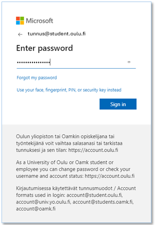 Picture of password screen in M365, Entra ID