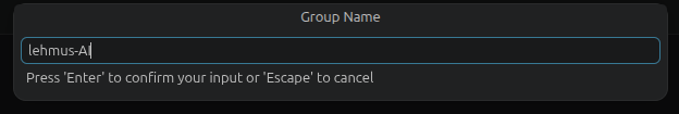 The "Group Name" field, with "Lehmus AI" entered in it.